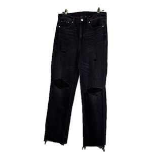 American Eagle Outfitters Strigid High-Waisted Distressed Crop Jeans